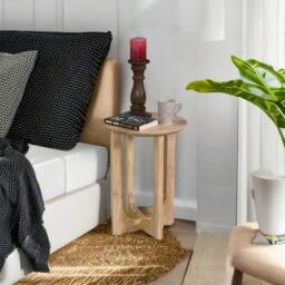 Rackhams Monco Natural Mango Wood Round Inverted Legs Side Table - Natural - 35CM X 35CM X 55CM (LXDXH) - Wood - 1 - thumbnail 4