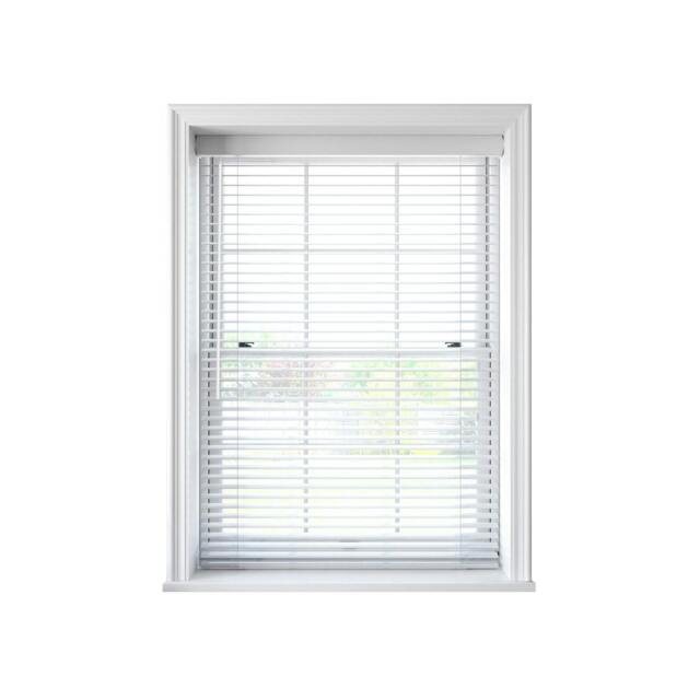 Rackhams White Faux Wood Venetian Blind With Strings - 150cm With 210cm Drop - image 1