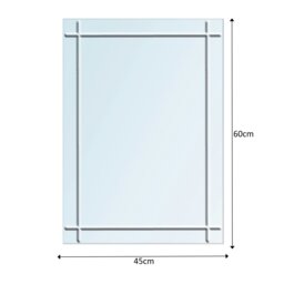 Rackhams Marylebone Rectangular Wall Mounted Frameless Diamond Cut Bevelled Edge Bathroom Mirror 60 x 45cm - thumbnail 2