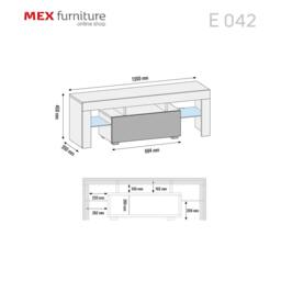 Rackhams 130cm TV Unit Cabinet Stand with Black High Gloss Doors and Free LED Lights - 130 cm - 1 - MDF/Chipboard - thumbnail 4