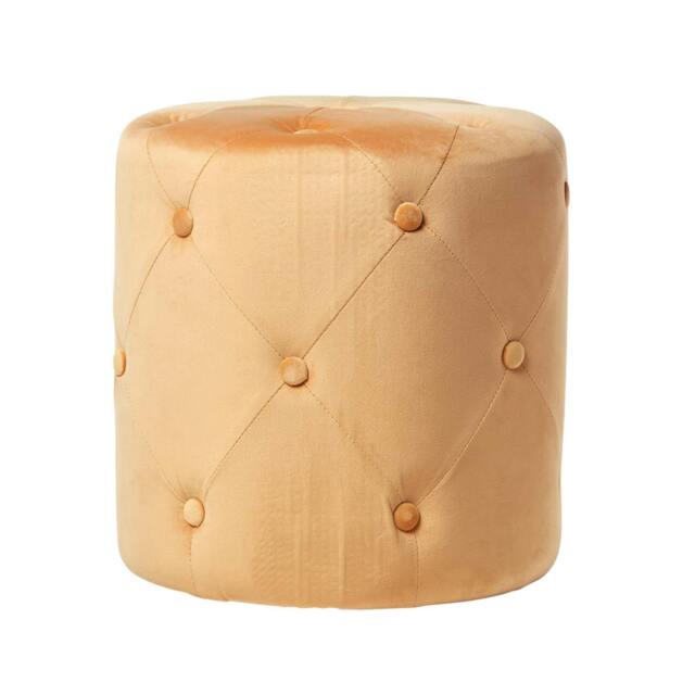 Rackhams Windsor Velvet Footstool - Mustard Yellow