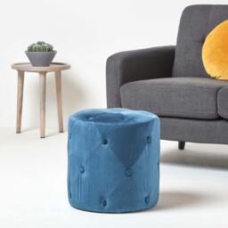 Rackhams Windsor Velvet Footstool - Mustard Yellow - thumbnail 3