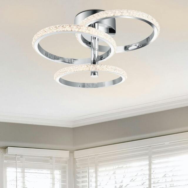 Rackhams Cowan 3 Ring Integrated LED Beaded Ceiling Light - Chrome - image 1