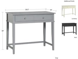 Rackhams Franklin Writing Desk with 1 Drawer Grey - thumbnail 3