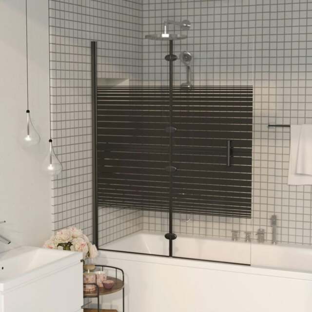 Rackhams Folding Shower Enclosure ESG 120x140 cm Black