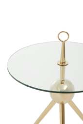 Rackhams Oria Clear Glass Gold Frame Side Table - thumbnail 2