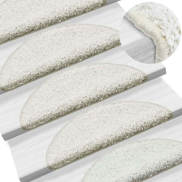 Rackhams Stair Mats 10 pcs 65x21x4 cm White