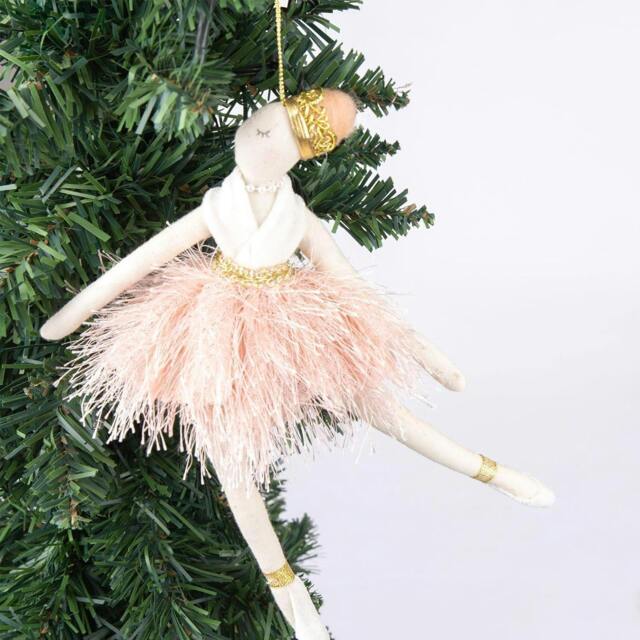 Rackhams 14 x 20cm Ballerina Pink Christmas Hanging Decoration for Trees, Wreaths and Garlands - image 1