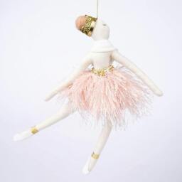 Rackhams 14 x 20cm Ballerina Pink Christmas Hanging Decoration for Trees, Wreaths and Garlands - thumbnail 4