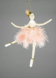 Rackhams 14 x 20cm Ballerina Pink Christmas Hanging Decoration for Trees, Wreaths and Garlands - thumbnail 6