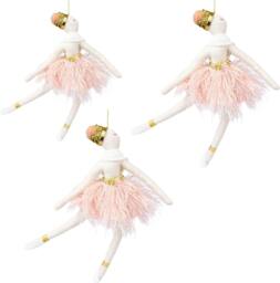 Rackhams 14 x 20cm Ballerina Pink Christmas Hanging Decoration for Trees, Wreaths and Garlands - thumbnail 3