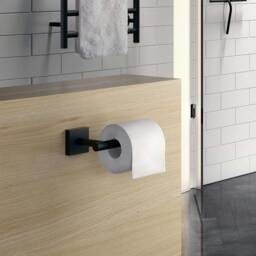 Rackhams Matt Black Toilet Roll Holder - thumbnail 2