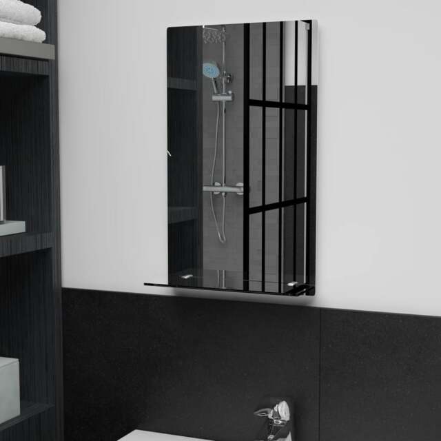 Rackhams Wall Mirror with Shelf 30x50 cm Tempered Glass