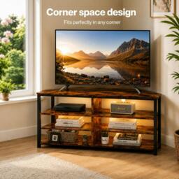 "Rackhams Corner TV Stand 55"" LED Cabinet Storage Shelves Remote Cable Management" - thumbnail 4