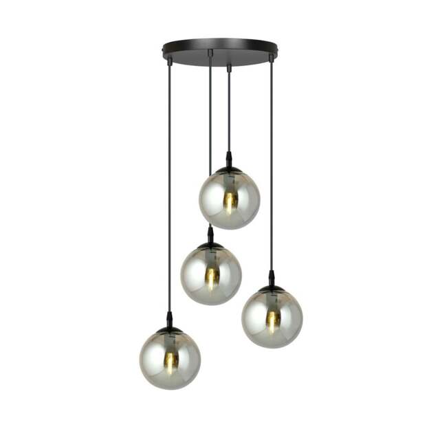 Rackhams COSMO Pendant lamp 4 x E14 Black with Graphite Shade - image 1