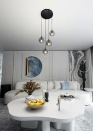 Rackhams COSMO Pendant lamp  4 x E14 Black with Graphite Shade - thumbnail 3