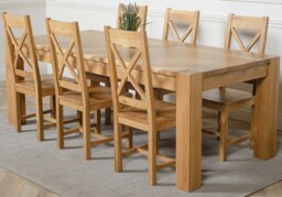 Rackhams Kuba Extra Large Oak Dining Table with Berkeley Oak Chairs - Natural Oak - 6 chairs - thumbnail 2