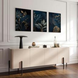 Rackhams Large Framed Wall Pictures For Living Room - Set of 3 wall art prints - A3 11.69 x 16.54 in / 29.7 x 42 cm - Satin Photo paper 280 gsm - Oak Frame - thumbnail 3