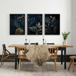 Rackhams Large Framed Wall Pictures For Living Room - Set of 3 wall art prints - A3 11.69 x 16.54 in / 29.7 x 42 cm - Satin Photo paper 280 gsm - Oak Frame - thumbnail 5