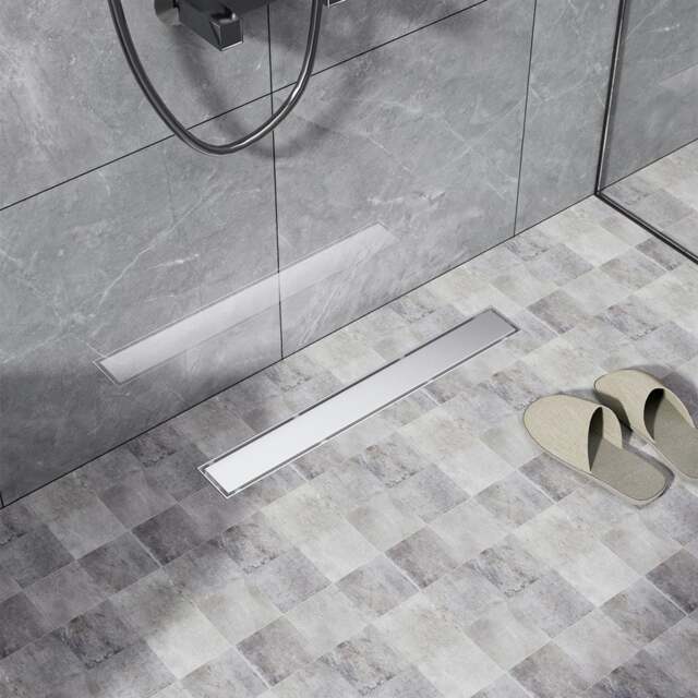 Rackhams 50cm Stainless Steel 2-in-1 Siphonic Linear Insert Shower Drain- Adjustable Height & Slope, Removable Cover, Filter & Siphon - Silver - image 1