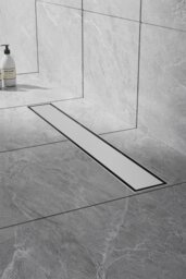 Rackhams 50cm Stainless Steel 2-in-1 Siphonic Linear Insert Shower Drain- Adjustable Height & Slope, Removable Cover, Filter & Siphon - Silver - thumbnail 2