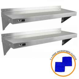 Rackhams 6ft Stainless Steel Catering Bench & 2 x Wall Mounted Shelves - thumbnail 3
