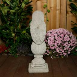 Rackhams Stone Cast Owl on Post Garden Bird Statues - thumbnail 2