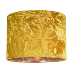 "Rackhams Modern Shiny Ochre Crushed Velvet 10"" Table/Pendant Shade with Copper Inner"