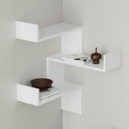Rackhams Luksa Modern Wall Shelf Bookcase Wall Mounted Corner Zigzag Design 60cm - Anthracite Grey - thumbnail 6