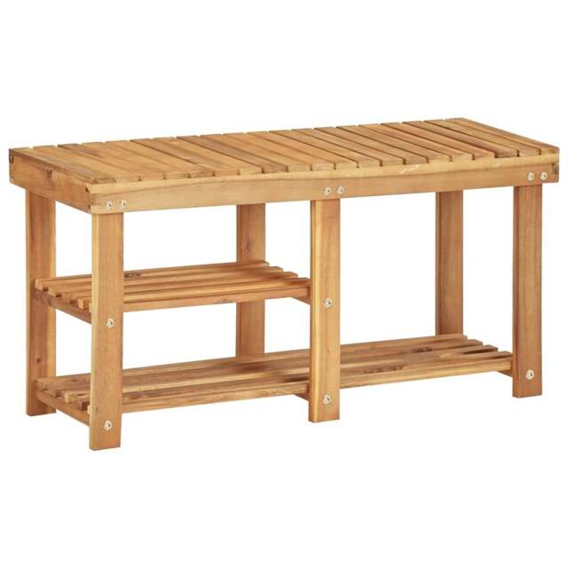 Rackhams Shoe Rack 90x32x46 cm Solid Acacia Wood