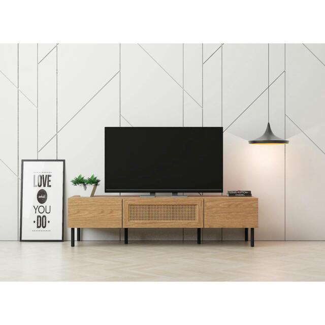 Rackhams LV51 TV Cabinet, Mid Oak, 1.4m - 1.4m (140CM) - 1.4m (140CM) - image 1
