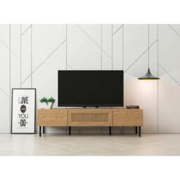 Rackhams LV51 TV Cabinet, Mid Oak, 1.4m - 1.4m (140CM) - 1.4m (140CM)