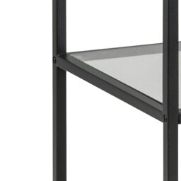 Rackhams Seaford Narrow Black Metal Bookcase with 2 Glass Shelves - 1 - Black - Wood - thumbnail 5