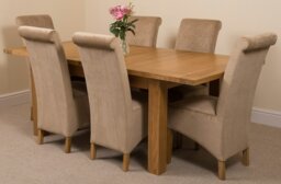 Rackhams Seattle Oak Extending Dining Table with Montana Fabric Chairs - 6 chairs - Black - thumbnail 2