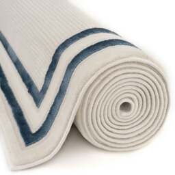 Rackhams Carmel Cream-Blue Bordered Rug - 6060 - 120X170 cm - thumbnail 4