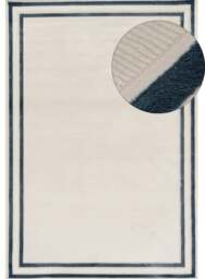 Rackhams Carmel Cream-Blue Bordered Rug - 6060 - 120X170 cm - thumbnail 1