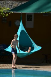 Rackhams Double Cacoon Hanging Chair - Turquoise - thumbnail 3