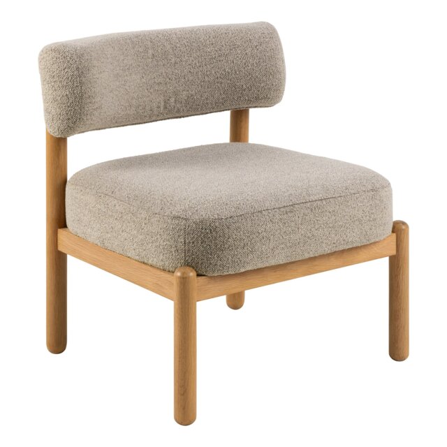 Rackhams Burley Lounge Chair in Beige Fabric and Oak - 1 - image 1
