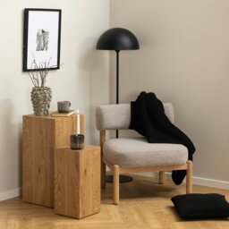 Rackhams Burley Lounge Chair in Beige Fabric and Oak - 1 - thumbnail 4