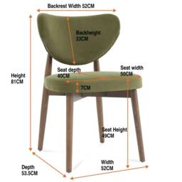 Rackhams Luxecraft Fabric Chair - Olive Green (Set of 2) - thumbnail 2