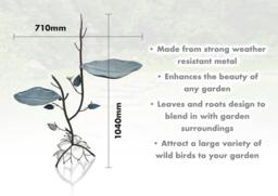 Rackhams Ornamental Free Standing, Weather Resistant, Easy Assemble Bird Bath and Feeder - thumbnail 2