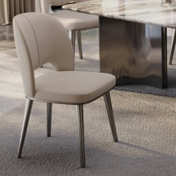Rackhams Shankar Leather Dining Chair, More Leg Colours - Grey Legs - thumbnail 3