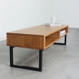 "Rackhams Darwen Solid Wood Coffee Table On Minimalist Square legs - Walnut - 60cm (23.5"") deep - Large 140cm (55"")" - thumbnail 2