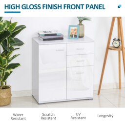 Rackhams Cabinet Sideboard Cupboard Buffet Solo High Gloss Front Face Door Drawer - thumbnail 4