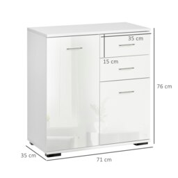 Rackhams Cabinet Sideboard Cupboard Buffet Solo High Gloss Front Face Door Drawer - thumbnail 5