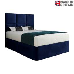 Rackhams Caprio Upholserted Floorstanding Headboard With Divan Bed Frame - Blue - Blue - Small single - thumbnail 6