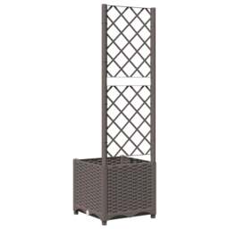 Rackhams Garden Planter with Trellis Brown 40x40x136 cm PP - PP (polypropylene) - Brown - thumbnail 6