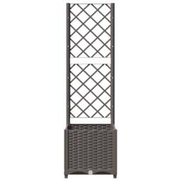 Rackhams Garden Planter with Trellis Brown 40x40x136 cm PP - PP (polypropylene) - Brown - thumbnail 4