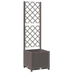 Rackhams Garden Planter with Trellis Brown 40x40x136 cm PP - PP (polypropylene) - Brown - thumbnail 2