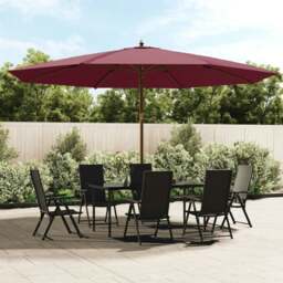 Rackhams Garden Parasol with Wooden Pole Bordeaux Red 400x273 cm